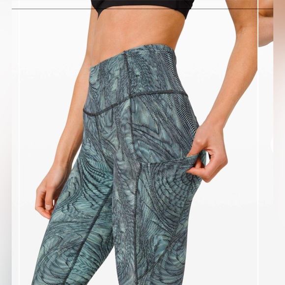 Lululemon Women Fast Free Tight Nulux 23” High Rise Dimensional Icing Blue Sz 6 - Picture 3 of 12